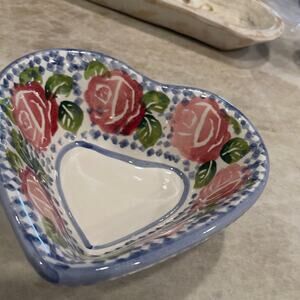 Ancora heart shaped pottery bowl Italy